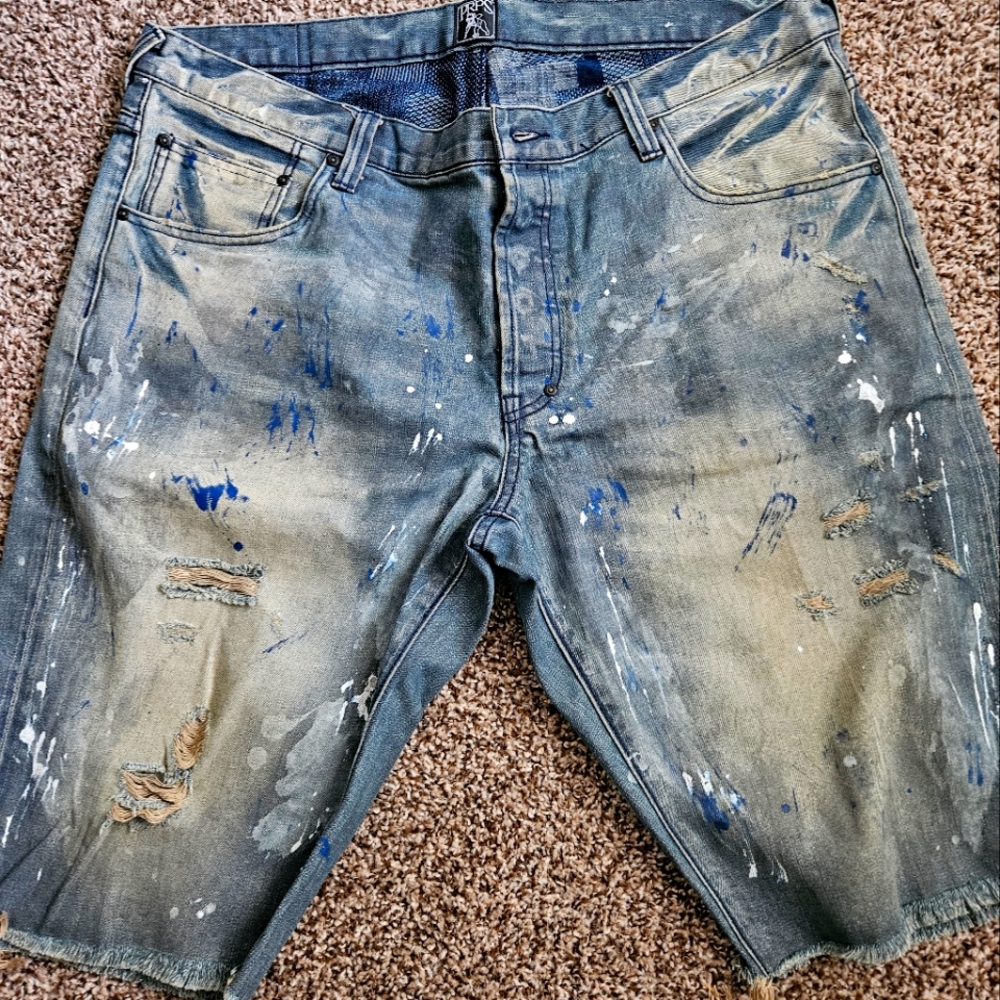 Men's denim shorts.